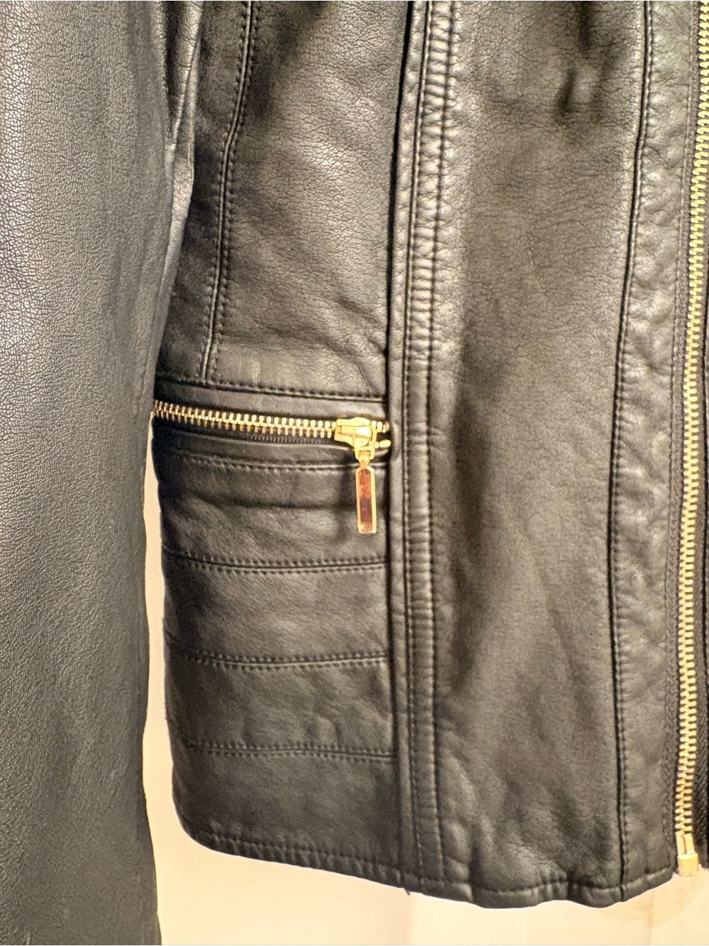 XS Le Chateau Black Faux Leather Zip Moto Jacket - Picture 4 of 8